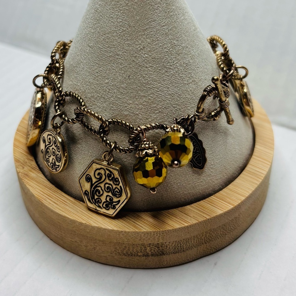 AMY KAHN RUSSELL Vintage Gold Rare Coin Charm Bracelet - Picture 8 of 13